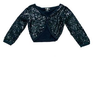 Black sequin crop cardigan